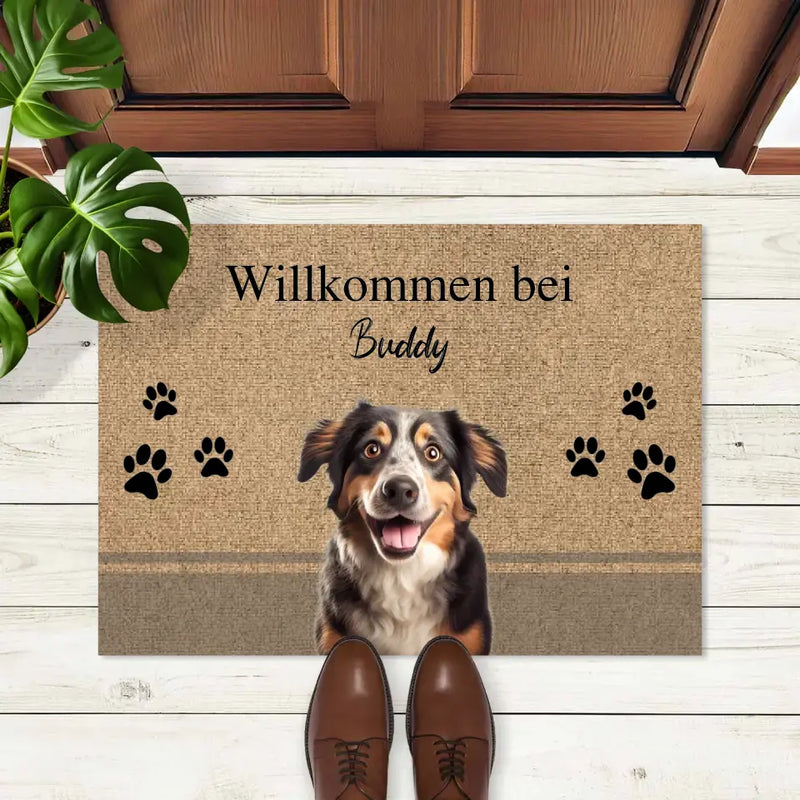 Personalisierte Fußmatte mit Foto deines Haustiers