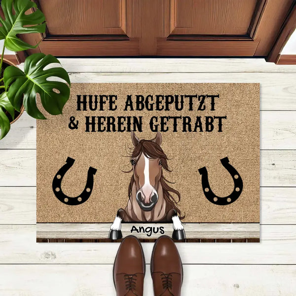 Hufe Abgeputzt - Personalisierte Pferde Fußmatte