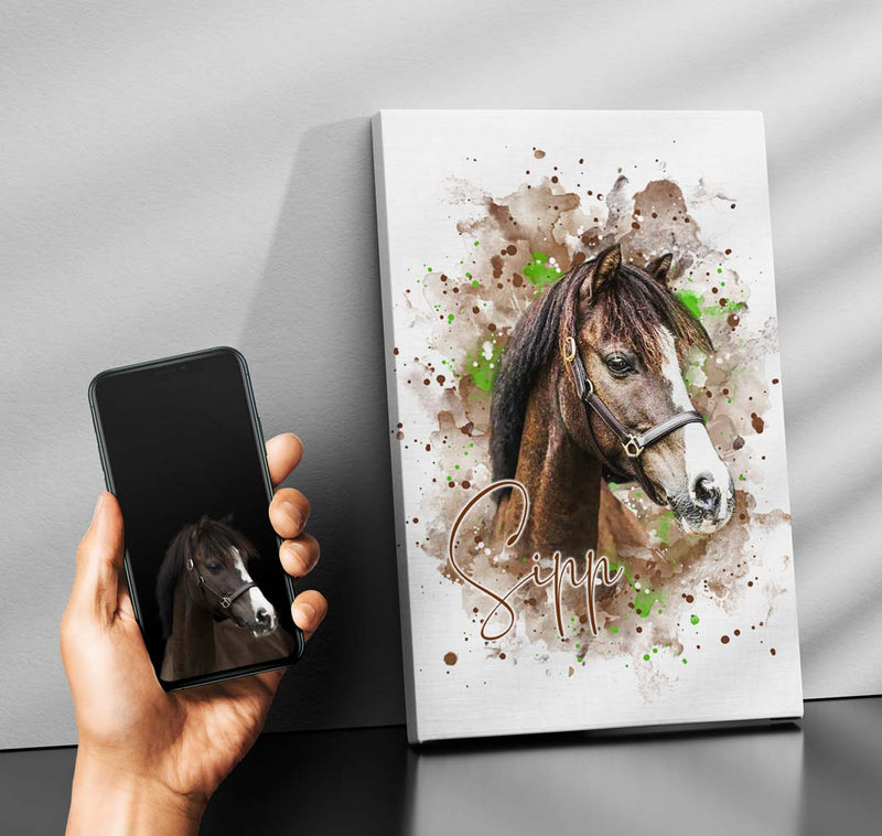 Dein Pferd als Wasserfarben Portrait